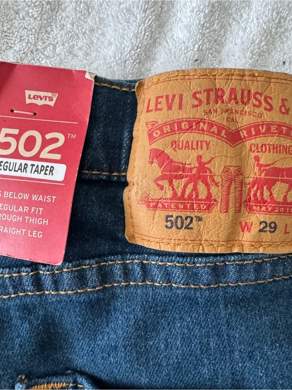 Levi's 502 Deep Blue Straight-Leg Jeans 29x32